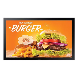 Promóciós kép egy reklámkijelzőről, rajta egy hamburger fotója és a kedvezmény.