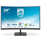 Asztali monitor, Philips Ívelt VA monitor 23.6 241E1SC, 1920x1080, 16:9, 250cd/m2, 4ms, VGA/HDMI