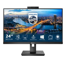   Asztali monitor, Philips IPS monitor 23.8 242B1H, 1920x1080, 16:9, 250cd/m2, 4ms, VGA/DVI-D/DP/HDMI/4xUSB, hangszóró&webWebkamera