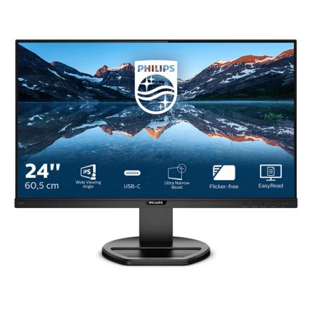 Asztali monitor, Philips IPS monitor 23.8" 243B9, 1920x1080, 16:9, 250cd/m2, 4ms, USB-C(+dokkoló)/4xUSB/VGA/DP/HDMI, hangszóró
