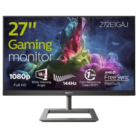 Asztali monitor, Philips Gaming 144Hz VA monitor 27" 272E1GAJ, 1920x1080, 16:9, 350cd/m2, 1ms, HDMI/DisplayPort, hangszóró