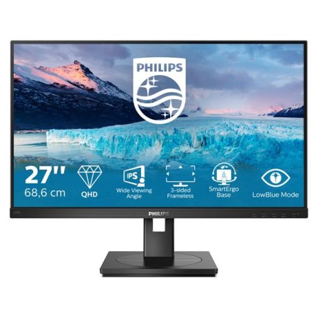 Asztali monitor, Philips IPS monitor 27" 275S1AE, 2560x1440, 16:9, 300cd/m2, 4ms, HDMI/DisplayPort/DVI, Pivot, hangszóró