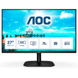   Asztali monitor, AOC VA monitor 27" 27B2QAM, 1920x1080, 16:9, 250cd/m2, 4ms, HDMI/DisplayPort/VGA, hangszóró