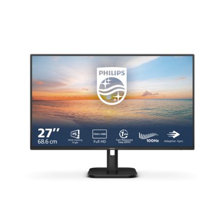 Asztali monitor, Philips IPS monitor 27 27E1N1100A, 1920x1080, 16:9, 250cd/m2, 4ms, VGA/HDMI, hangszóró, 100Hz