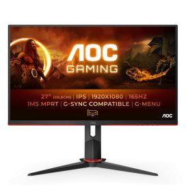   Asztali monitor, AOC Gaming 165Hz IPS monitor 27" 27G2SPU/BK, 1920x1080, 16:9, 250cd/m2, 1ms, 2xHDMI/DP/VGA/4xUSB, Pivot, hangszóró