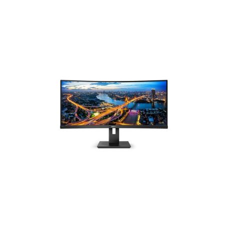 Asztali monitor, Philips Ívelt VA monitor 34" 345B1C, 3440x1440, 21:9, 300 cd/m2, 5ms, HDMI/DisplayPort/USB-C/4xUSB, LAN, hangszóró