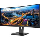 Asztali monitor, Philips Ívelt VA monitor 34 345B1C, 3440x1440, 21:9, 300 cd/m2, 5ms, HDMI/DisplayPort/USB-C/4xUSB, LAN, hangszóró