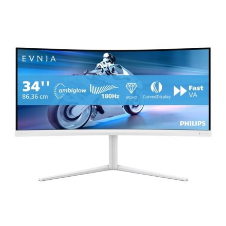 Asztali monitor, Philips EVNIA 180 Hz 34, 34M2C5501A/00, 3440x1440, 21:9, 1ms, 300 cd/m2, HDMIx2/DisplayPort/USBx4