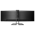 Asztali monitor, Philips Ívelt monitor 49 499P9H, 5120x1440, 32:9, 450cd/m2, 5ms, USB-C(+dokkoló)/3xUS/LAN/DP/2xHDMI, hangszóró/webkam