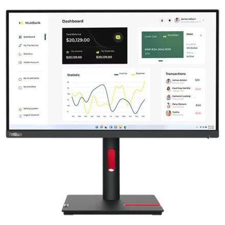 Asztali monitor, Lenovo 23 IPS T23I-30 - 63B2MAT6EU - Raven Black