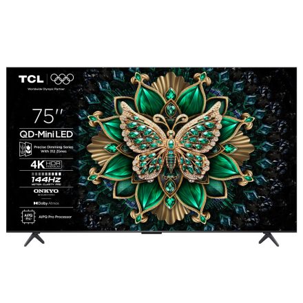 Reklámkijelző, TCL 75&quot 75C6K QD-MiniLED 189cm 4K Google TV