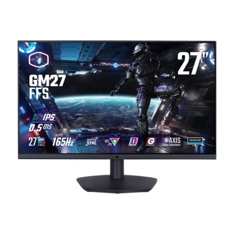 Asztali monitor, CoolerMaster monitor Gaming 27" GM27-FFS, 165Hz, FHD 1920x1080, Adaptive Sync, 2xHDMI2.0/2xDisplayport1.4