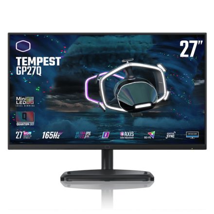 Asztali monitor, CoolerMaster MiniLED monitor 27" TEMPEST GP27Q, 2K WQHD 2560x1440, 2xHDMI2.0/1xDisplayport