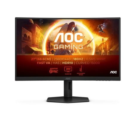 Asztali monitor, AOC Ívelt Gaming 180Hz monitor 27" CQ27G4X, 2560x1440, 16:9, 