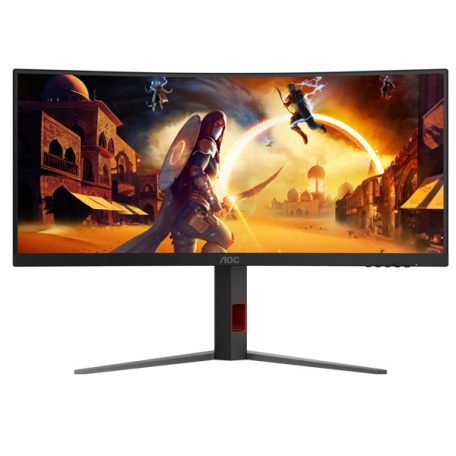 Asztali monitor, AOC Ívelt Gaming 180Hz Fast VA monitor 34" CU34G4, 3440x1440, 21:9, 300 cd/m2, 0.5 ms, HDMIx2/DisplayPort