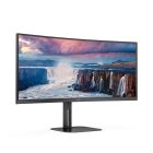 Asztali monitor, AOC ívelt monitor 34" CU34V5C/BK 3440x1440, 21:9, 300cd/m2, 4ms, HDMI/DisplayPort/USBx4/USB-C, hangszóró