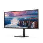 Asztali monitor, AOC ívelt monitor 34" CU34V5C/BK 3440x1440, 21:9, 300cd/m2, 4ms, HDMI/DisplayPort/USBx4/USB-C, hangszóró