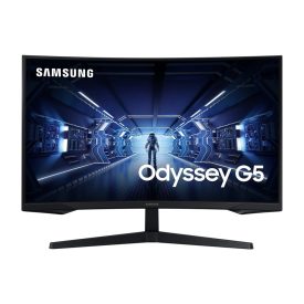   Asztali monitor, Samsung 27 LC27G55TQBUXEN WQHD VA 16:9 1ms ívelt gamer monitor"