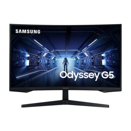 Asztali monitor, Samsung 27 LC27G55TQBUXEN WQHD VA 16:9 1ms ívelt gamer monitor"