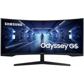   Asztali monitor, Samsung 34 LC34G55TWWPXEN UWQHD VA 21:9 1ms ívelt gamer ultrawide monitor