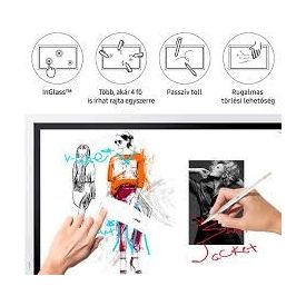   Interaktív kijelző, Samsung Flip2 WM65R-W, 4K (3840 x 2160) felbontás, 65" / 165 cm képátló