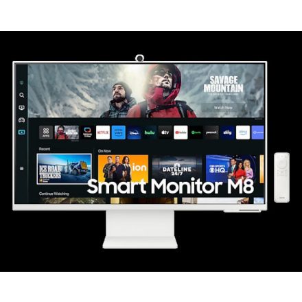 Asztali monitor, Samsung 27 LS27CM801UUXDU M8 4KUHD VA 16:9 4ms smart monitor