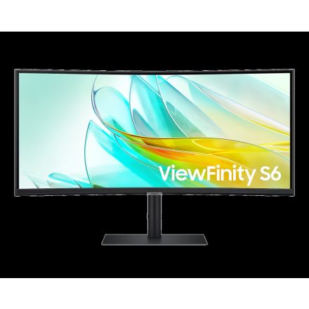Asztali monitor, Samsung 34 LS34C652UAUXEN ViewFinity S6 S65UC UWQHD VA 21:9 5ms ívelt ultrawide monitor