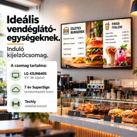   Induló reklámkijelző csomag, LG 43" 4K kijelzővel + konzollal