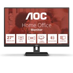   Asztali monitor, AOC VA monitor 27" Q27E3UAM, 2560x1440, 16:9, 350cd/m2, 4ms, HDMI/DisplayPort/2xUSB, hangszóró