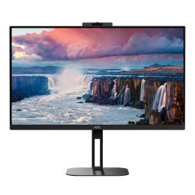  Asztali monitor, AOC IPS monitor 27" Q27V5CW/BK, 2560x1440, 16:9, 300 cd/m2, 1 ms, HDMI/DisplayPort/USBx4/USB-C, webkamera