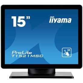   Asztali monitor, Iiyama touch monitor, 15", 1024x768, 4:3, 325cd, 8ms, 800:1,VGA, T1521MS