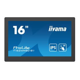   Asztali monitor, Iiyama 24/7 touch monitor, 15,6, 1920x1080, 16:9, 385cd, 28ms, 800:1,/HDMI, T1624MSC