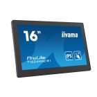 Asztali monitor, Iiyama 24/7 touch monitor, 15,6, 1920x1080, 16:9, 385cd, 28ms, 800:1,/HDMI, T1624MSC