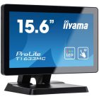 Asztali monitor, Iiyama touch monitor, 15,6", 1366x768, 16:9, 255cd, 8ms, 500:1,VGA/HDMI/DP, T1633MC