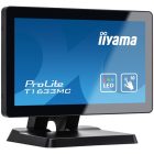 Asztali monitor, Iiyama touch monitor, 15,6", 1366x768, 16:9, 255cd, 8ms, 500:1,VGA/HDMI/DP, T1633MC