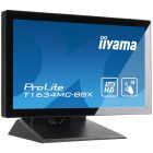Asztali monitor, Iiyama touch IPS monitor 15.6" T1634MC-B8X, 1920x1080, 16:9, 450cd/m2, 25ms, VGA/DP/HDMI/HDCP, IP65