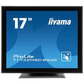   Asztali monitor, Iiyama touch monitor, 17", 1280x1024, 5:4, 215cd, 5ms, 1000:1,VGA/HDMI/DP, T1732MSC, fekete