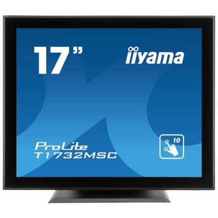 Asztali monitor, Iiyama touch monitor, 17", 1280x1024, 5:4, 225cd, 5ms, 1000:1,VGA/HDMI/DP, T1732MSC