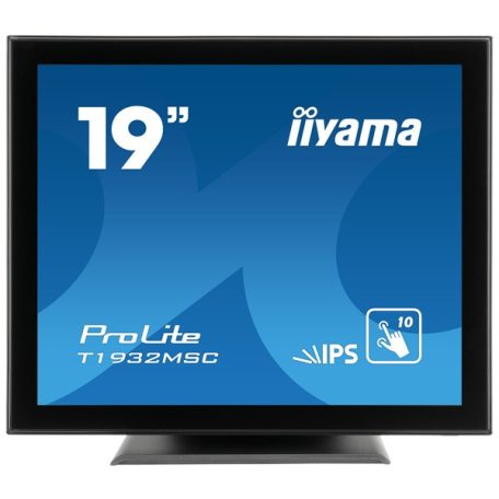 Asztali monitor, Iiyama touch monitor, 19", 1280x1024, 5:4, 225cd, 14ms, 1000:1,VGA/HDMI/DP, T1932MSC