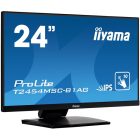 Asztali monitor, Iiyama touch IPS monitor 23.6" T2454MSC-B1AG, 1920x1080, 16:9, 250cd/m2, 4ms, VGA/HDMI/HDCP/2xUSB, hangszóró