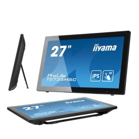   Asztali monitor, Iiyama touch IPS monitor 27" T2735MSC-B3, 1920x1080, 16:9, 300cd/m2, 5ms, VGA/HDMI/DP/2xUSB, hangszóró&webkam&mikrofon