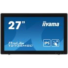 Asztali monitor, Iiyama touch IPS monitor 27" T2735MSC-B3, 1920x1080, 16:9, 300cd/m2, 5ms, VGA/HDMI/DP/2xUSB, hangszóró&webkam&mikrofon