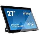 Asztali monitor, Iiyama touch IPS monitor 27" T2735MSC-B3, 1920x1080, 16:9, 300cd/m2, 5ms, VGA/HDMI/DP/2xUSB, hangszóró&webkam&mikrofon