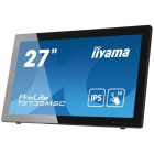 Asztali monitor, Iiyama touch IPS monitor 27" T2735MSC-B3, 1920x1080, 16:9, 300cd/m2, 5ms, VGA/HDMI/DP/2xUSB, hangszóró&webkam&mikrofon
