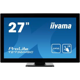   Asztali monitor, Iiyama touch AMVA monitor 27" T2736MSC-B1, 1920x1080, 16:9, 300cd/m2, 4ms, VGA/HDMI/DP/HDCP/4xUSB, hangszóró