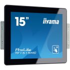 Asztali monitor, Iiyama touch monitor, 15, 1024x768, 4:3 315cd, 8ms, 800:1,VGA/HDMI/DP, Open frame, TF1515MC