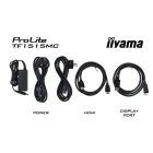Asztali monitor, Iiyama touch monitor, 15, 1024x768, 4:3 315cd, 8ms, 800:1,VGA/HDMI/DP, Open frame, TF1515MC