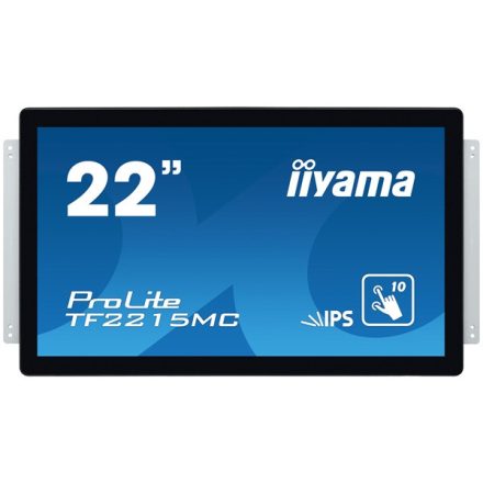 Asztali monitor, Iiyama touch monitor, 21,5, 1920x1080, 16:9, 315cd, 14ms, 1000:1,VGA/HDMI/DP, Open frame, TF2215MC