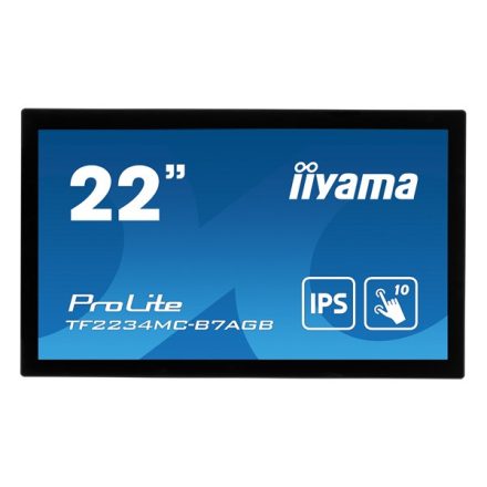Asztali monitor, Iiyama touch monitor, 21,5, 1920x1080, 16:9, 300cd, 8ms, 1000:1,VGA/HDMI/DP, Open frame, TF2234MC
