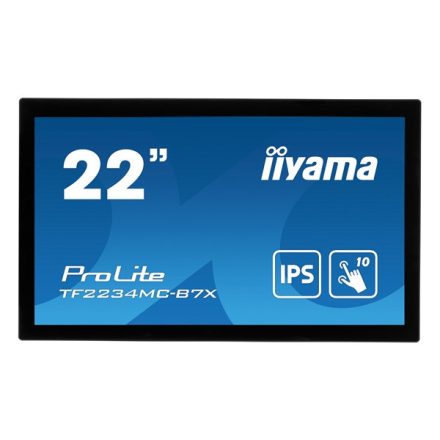 Asztali monitor, Iiyama touch monitor, 21,5, 1920x1080, 16:9, 305cd, 8ms, 1000:1,VGA/HDMI/DP, Open frame, TF2234MC